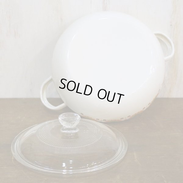 画像5: トキホーロー　ニッポニア　クッキングポット/ホーロー両手鍋　16ｃｍ　幾何学花柄　未使用品（ o 3156）