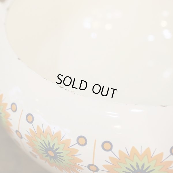 画像4: トキホーロー　ニッポニア　クッキングポット/ホーロー両手鍋　16ｃｍ　幾何学花柄　未使用品（ o 3156）