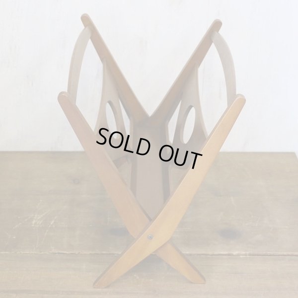 画像4: ヴィンテージ　カリモク60　折りたたみ式　木製　マガジンラック　ユーズド品（店3163）