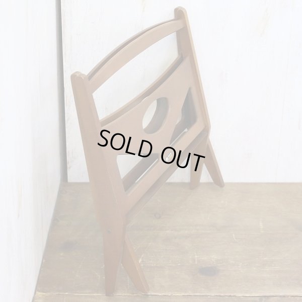 画像8: ヴィンテージ　カリモク60　折りたたみ式　木製　マガジンラック　ユーズド品（店3163）