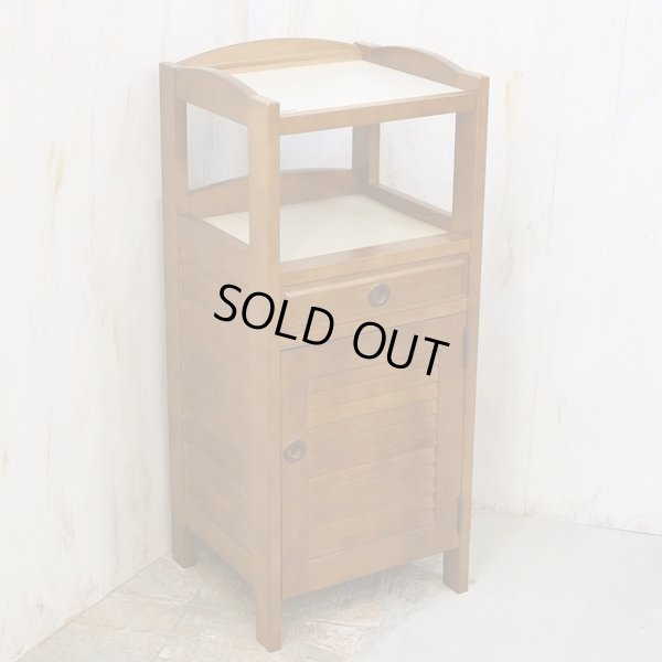 画像3: ヴィンテージ　カリモク　レトロ　電話台/木製小棚　A5085　ユーズド品