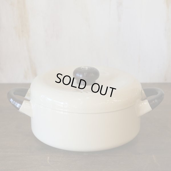 画像2: エジリー　Esta　ホーロー両手鍋　ベージュ　未使用品（ m こ3205）