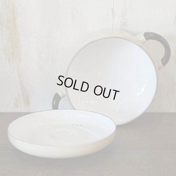 画像3: エジリー　Esta　ホーロー両手鍋　ベージュ　未使用品（ m こ3205）