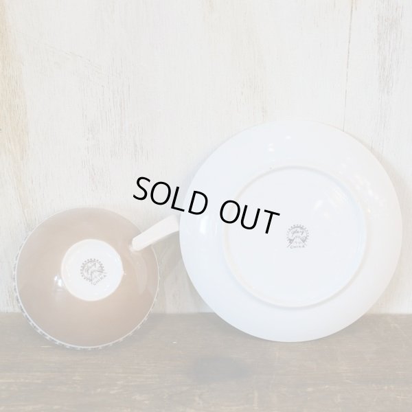 画像6: glory　グロリー　レトロ　ティーカップ＆ソーサー　ブラウン　未使用品