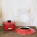 画像4: 荒川金属工業　マルビシ　カラーホーローウェア　レトロ　天ぷら鍋　赤　未使用品（N3316）