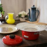 荒川金属工業　マルビシ　カラーホーローウェア　レトロ　天ぷら鍋　赤　未使用品（N3316）