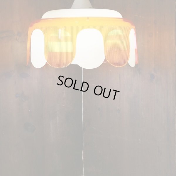 画像4: ナショナル　レトロ　ペンダントライト/吊り下げ照明　フラワー　オレンジ　ユーズド品