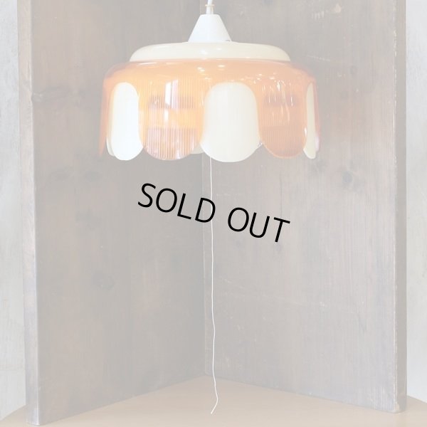 画像2: ナショナル　レトロ　ペンダントライト/吊り下げ照明　フラワー　オレンジ　ユーズド品