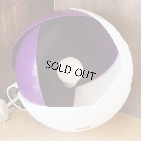 画像5: レトロ　ペンダントライト/吊り下げ照明　丸形/チューリップ　紫×白　ユーズド品