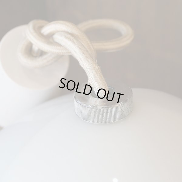 画像7: レトロ　ペンダントライト/吊り下げ照明　丸形/チューリップ　紫×白　ユーズド品