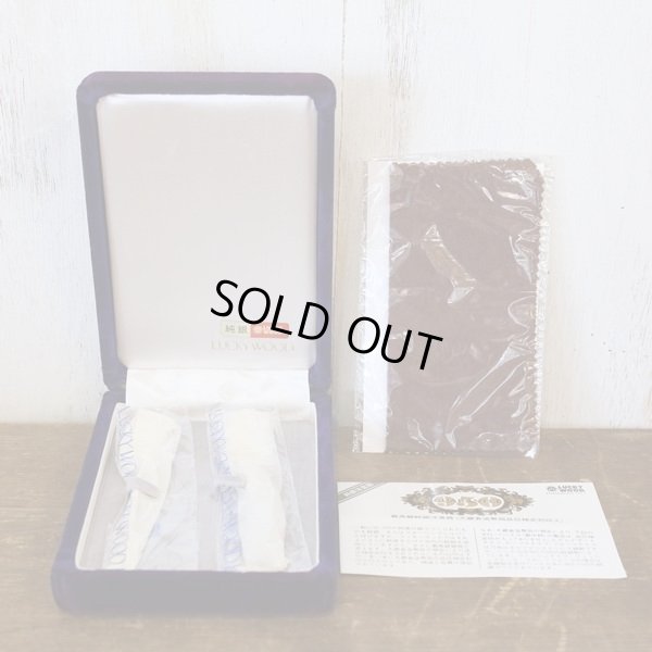 画像2: LUCKYWOOD　ラッキーウッド　純銀製　ティースプーン2本セット　シルバークロス付き　ケース付き　未使用品（か3397）