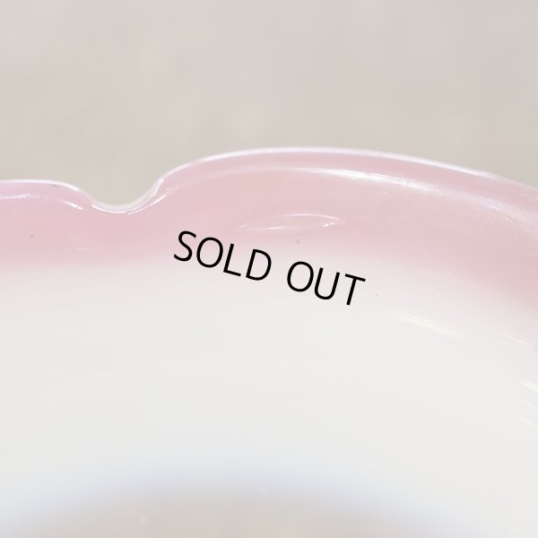 画像9: アンティーク　氷コップ　古いガラス器　乳白色×赤縁（か3410）