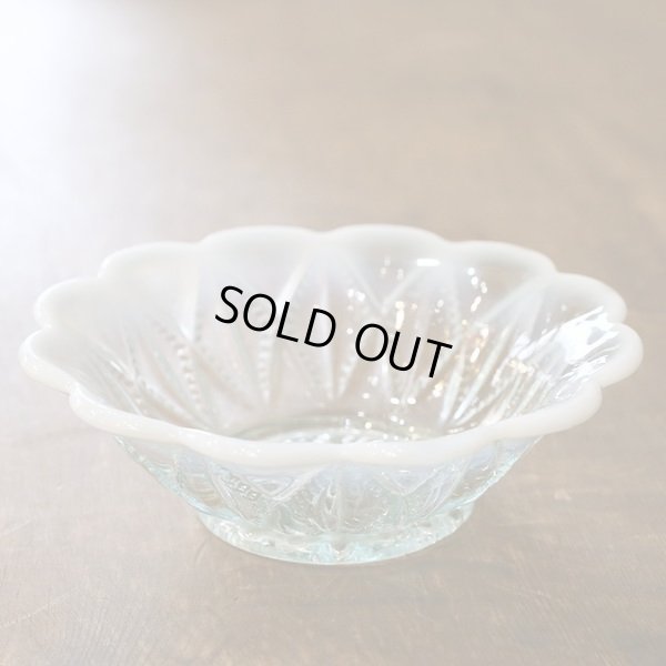 画像2: アンティーク　氷コップ/古いガラス器　ブルー×乳白色　