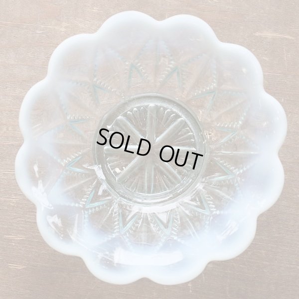 画像3: アンティーク　氷コップ/古いガラス器　ブルー×乳白色　