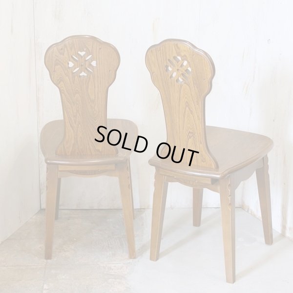 画像13: パリの雑貨屋　丸テーブル＆フラワーチェアー2脚セット　ユーズド品