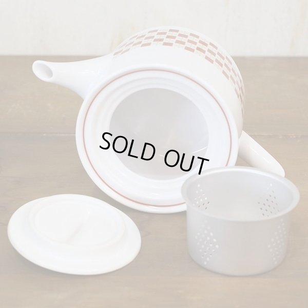 画像9: ノリタケ　PROGRESSION　ティー・コーヒーポット＆カップ＆ソーサーセット　チェッカーフラッグ柄　赤白　未使用品（む3538）