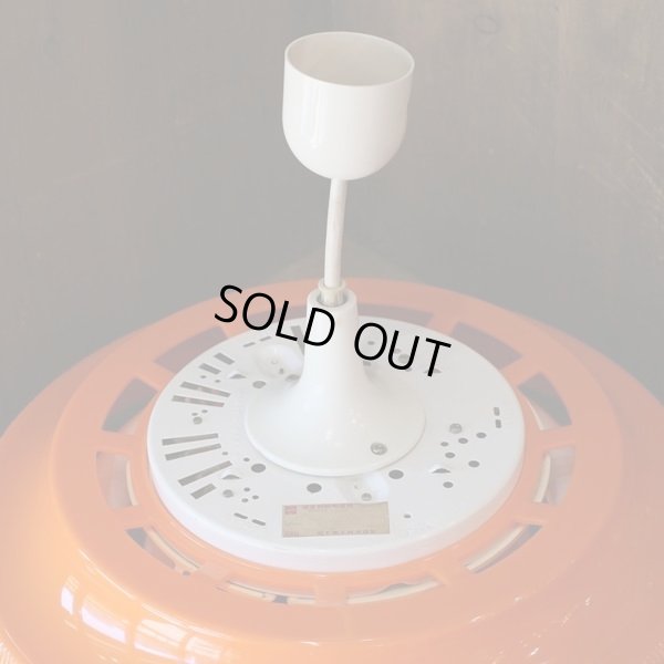 画像8: ナショナル　レトロ　ペンダントライト/吊り下げ照明　平形　粒オレンジ　ユーズド品