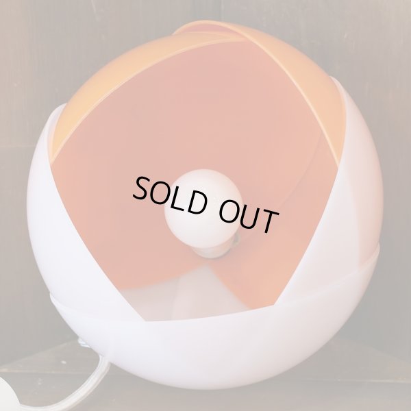 画像8: レトロ　ペンダントライト　丸形　チューリップ　オレンジ×白　コード長50ｃｍ　ユーズド品