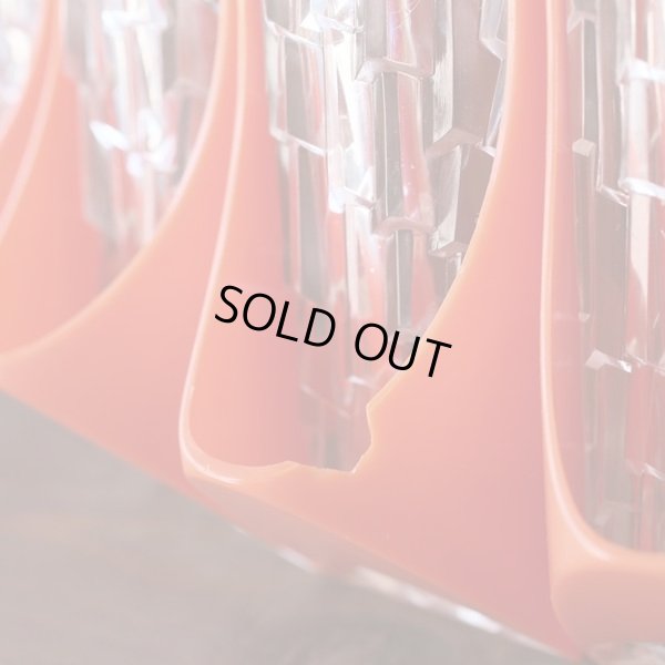 画像8: レトロ　ペンダントライト/吊り下げ照明　平形　ギザギザオレンジ　ユーズド品