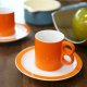 Adam＆Eve　たち吉　コーヒーカップ＆ソーサー　オレンジ　ユーズド品（ね3577）