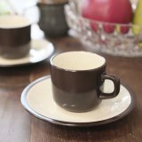 MIKASA　ミカサ　Terra Stone　コーヒーカップ＆ソーサー　VANILLA　E1955　未使用品（よ6 M9　3590）