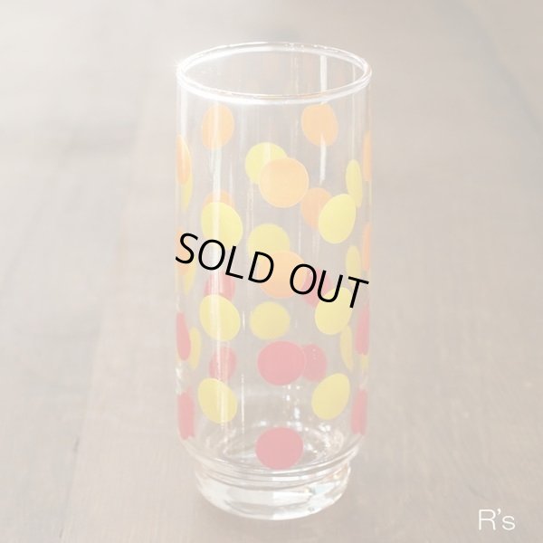 画像2: HOYA　レトロ　ガラスコップ/タンブラー　水玉模様　未使用品（ｂ3651）