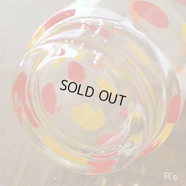 画像5: HOYA　レトロ　ガラスコップ/タンブラー　水玉模様　未使用品（ｂ3651）