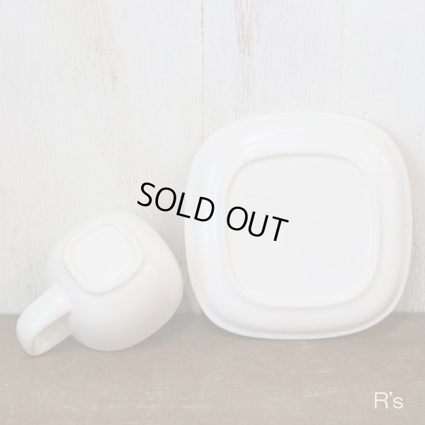 画像4: 柳宗理　セラミック　ペアカップ＆ソーサー　スクエア　ブラック＆ホワイト　未使用品