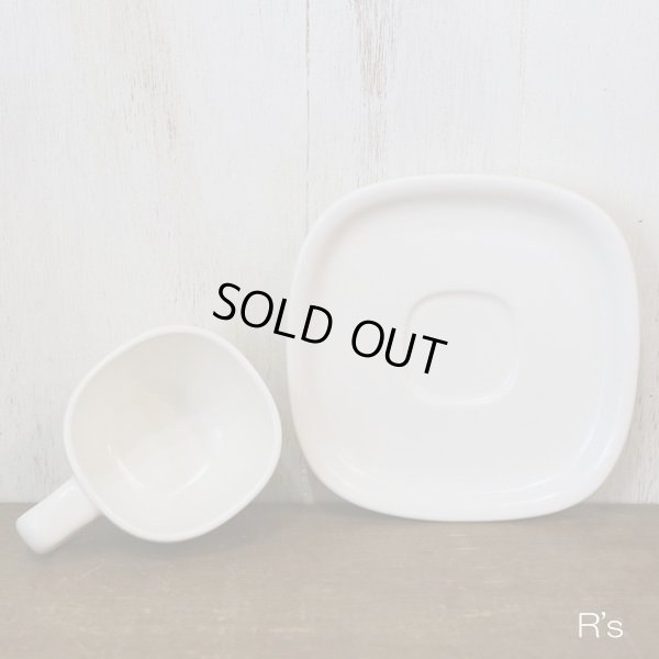 画像3: 柳宗理　セラミック　ペアカップ＆ソーサー　スクエア　ブラック＆ホワイト　未使用品