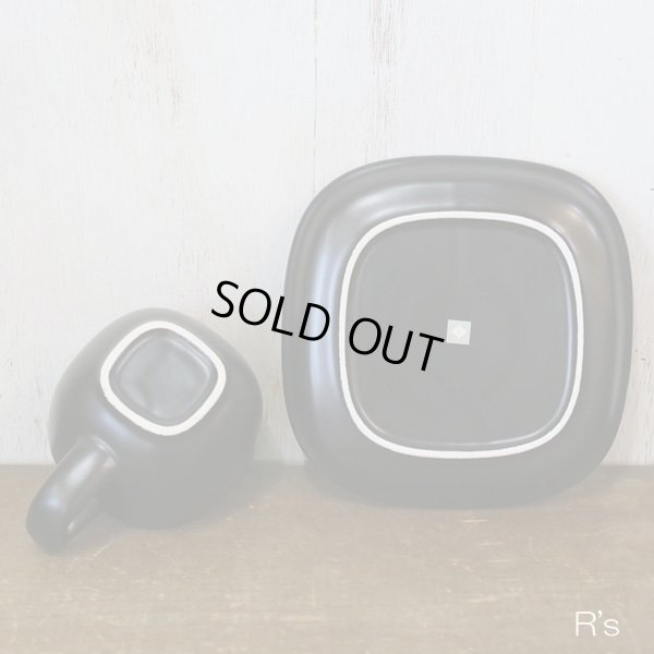 画像6: 柳宗理　セラミック　ペアカップ＆ソーサー　スクエア　ブラック＆ホワイト　未使用品