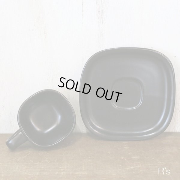 画像5: 柳宗理　セラミック　ペアカップ＆ソーサー　スクエア　ブラック＆ホワイト　未使用品