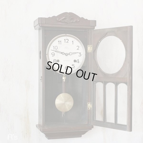 画像5: 堀田時計店　CROWNFAN　レトロ　ゼンマイ式振り子時計/掛け時計　ユーズド品（店3718）