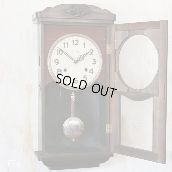 画像2: Liberty　レトロ　ゼンマイ式振り子時計　掛け時計　ユーズド品