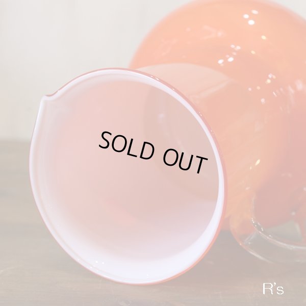 画像5: Adam＆Eve　たち吉　ガラス　ウォーターピッチャー/フラワーベース　オレンジ　未使用品（ヲ3725）