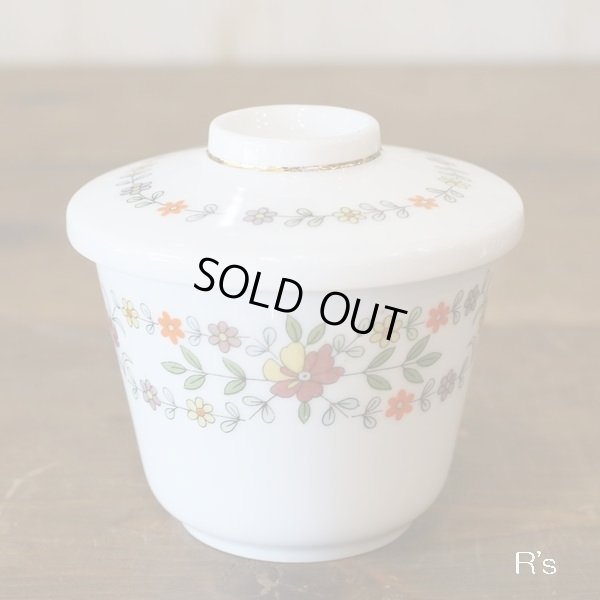 画像2: Sone　ソネチャイナ　茶碗蒸し器/キャニスター　レトロ花柄　未使用品