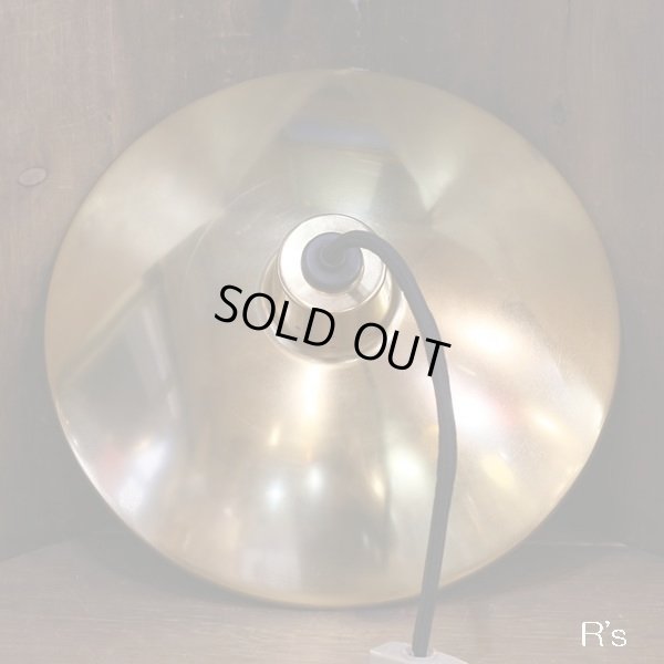 画像6: レトロ　ペンダントライト/吊り下げ照明　金色アルミ×ガラス　ユーズド品