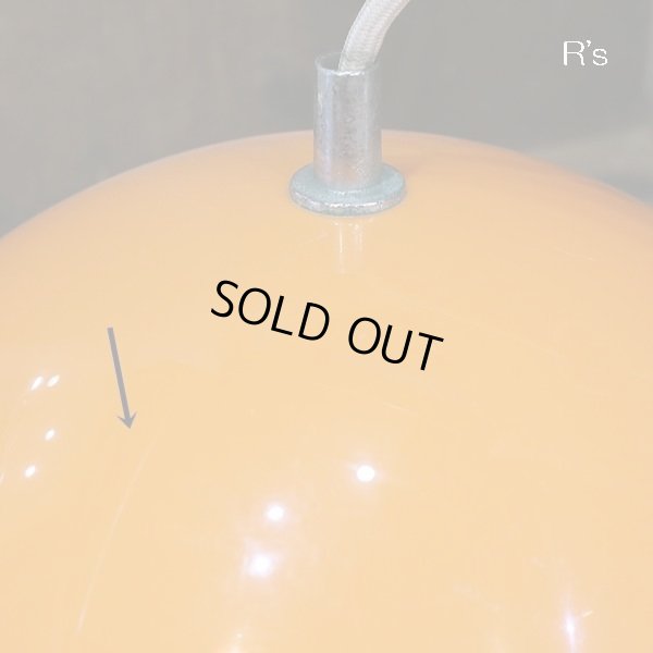 画像6: 東芝　レトロ　ドーム形　ペンダントライト/吊り下げ照明　オレンジ　ユーズド品