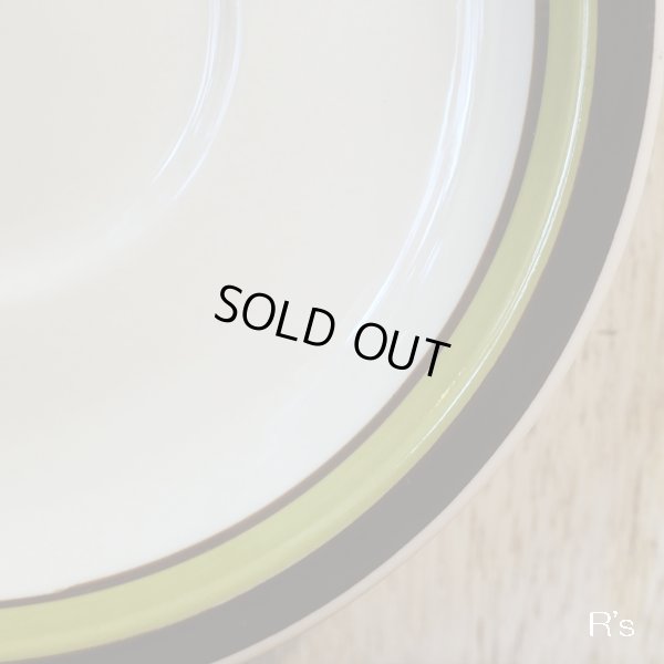 画像4: ROYAL STONE　ストーンウェア　コーヒーカップ＆ソーサー　グリーン＆ブラウンライン　未使用品（よ3759）