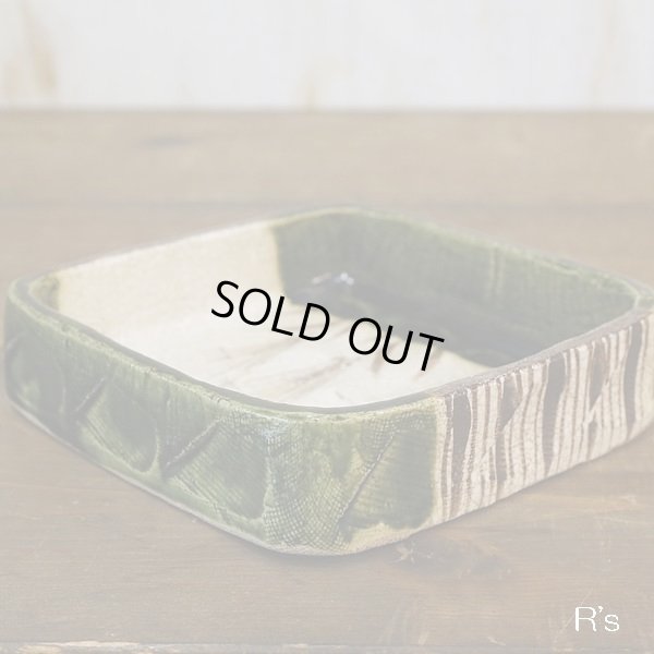 画像3: 中島春草作　織部　四方鉢/菓子鉢　未使用品　共箱付き（サ3756）