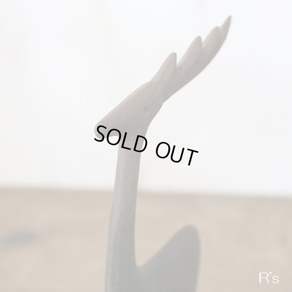 画像5: レトロ　ペン皿/小物トレー　鹿アイアン×ウッドトレイ　ユーズド品　