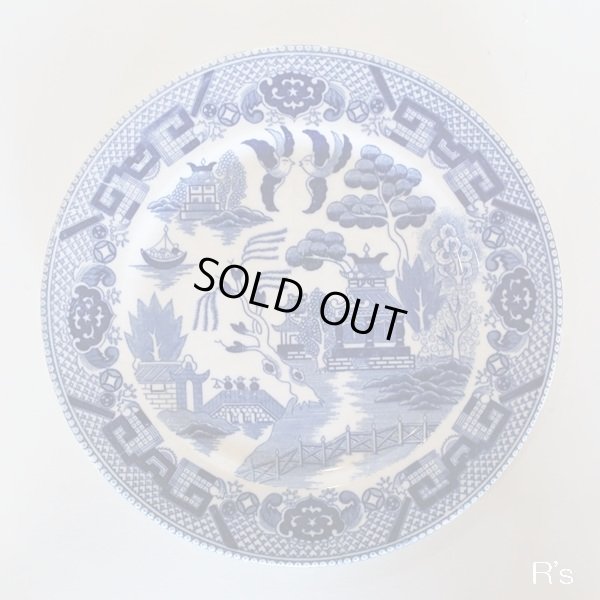 画像3: アンティーク　古い平皿　ブルーウィロー　未使用品（セ3796）