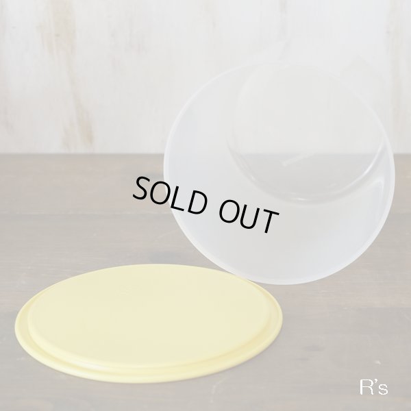 画像3: タッパーウェア　ファンシーキャニスター/丸形密閉保存容器　クリア×蓋イエロー　4300ｍｌ　未使用品