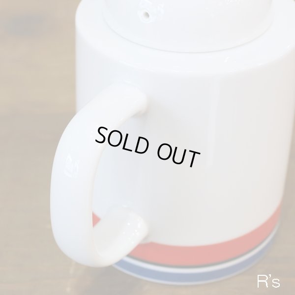 画像4: ノリタケ　レトロ　ポット　丸ライン赤×青　未使用品（ヨ3838）