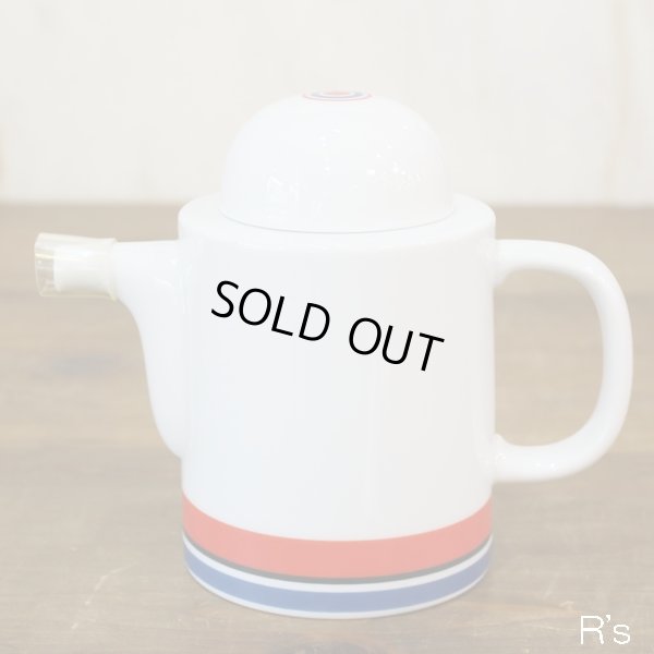 画像2: ノリタケ　レトロ　ポット　丸ライン赤×青　未使用品（ヨ3838）