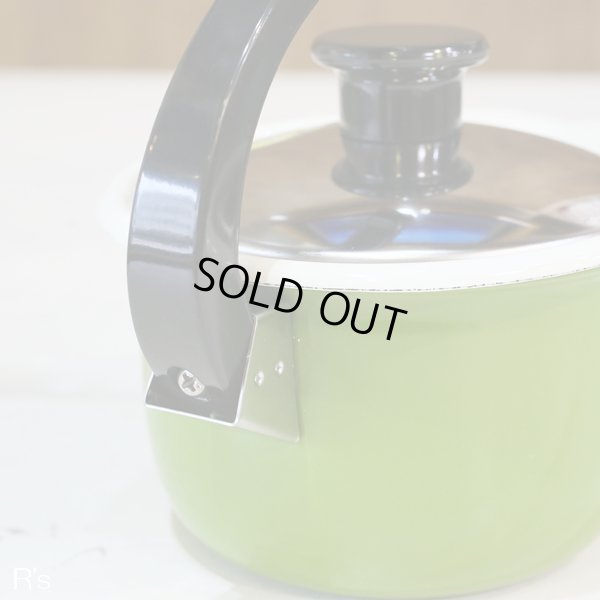 画像4: ｄｗ　デコラウェア　ホーローカップ2客＆エナポットポリー　グリーン　未使用品　箱付き（箱4　3854）