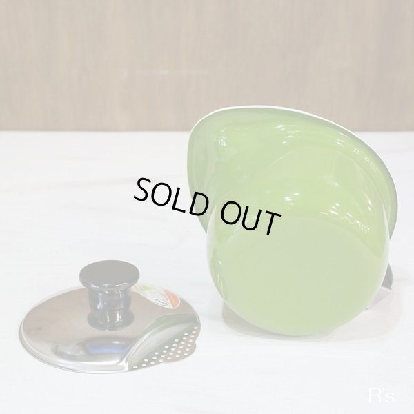 画像6: ｄｗ　デコラウェア　ホーローカップ2客＆エナポットポリー　グリーン　未使用品　箱付き（箱4　3854）