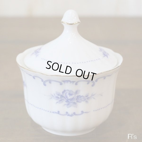 画像2: SEYEI　セーエー陶器　FINE　Opal China　シュガーポット/キャニスター　青い花柄　未使用品（を3857）