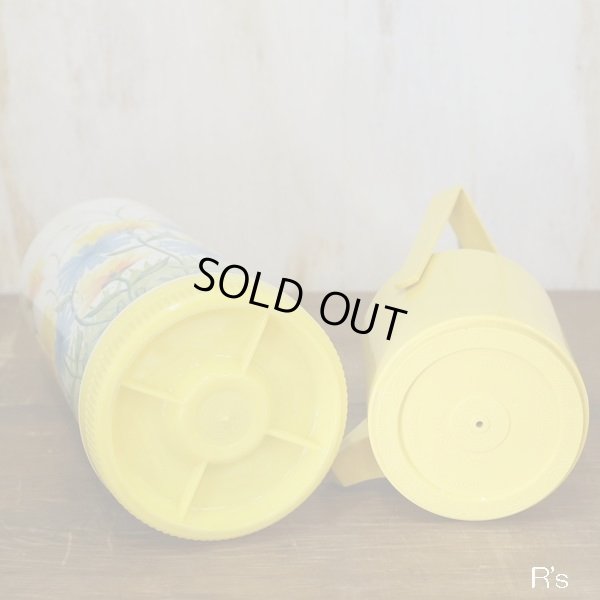 画像9: U.S.A.　アラジン　PUMP A DRINK　バキュームボトル/エアーポット　ハンドル付き　イエロー　花柄　ユーズド美品