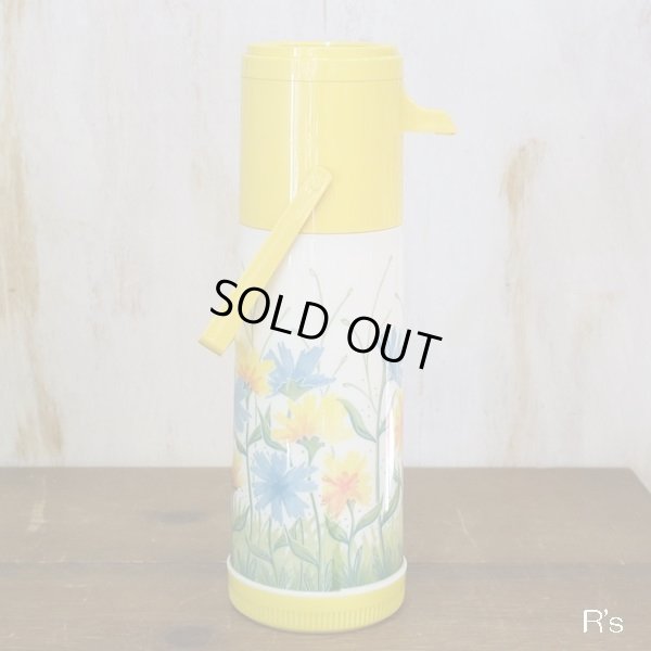 画像4: U.S.A.　アラジン　PUMP A DRINK　バキュームボトル/エアーポット　ハンドル付き　イエロー　花柄　ユーズド美品