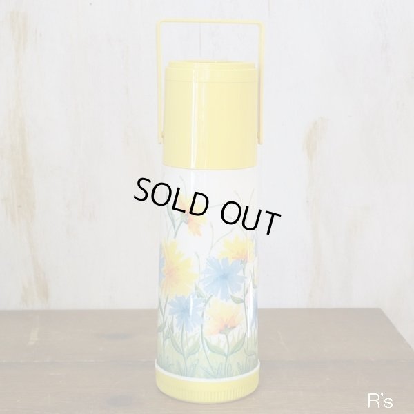 画像5: U.S.A.　アラジン　PUMP A DRINK　バキュームボトル/エアーポット　ハンドル付き　イエロー　花柄　ユーズド美品
